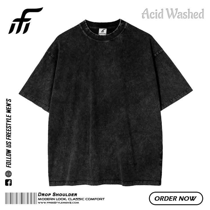 Acid Wash Over Size Drop Shoulder